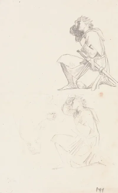 Studies Of A Kneeling Knight