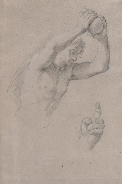 Studies Of A Young Man Holding A Stone