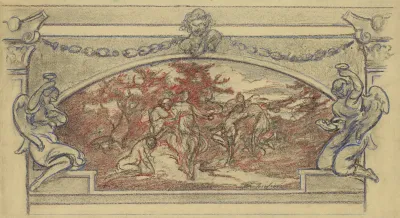 Study Drawing For A Mural Showing Dancing Figures
