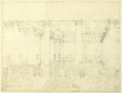 Study For Corn Exchange Mark Lane From Microcosm Of London