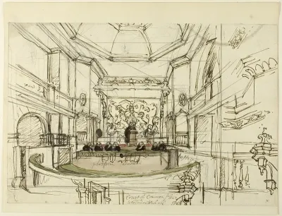 Study For Court Of Common Pleas Westminster Hall From Microcosm Of London