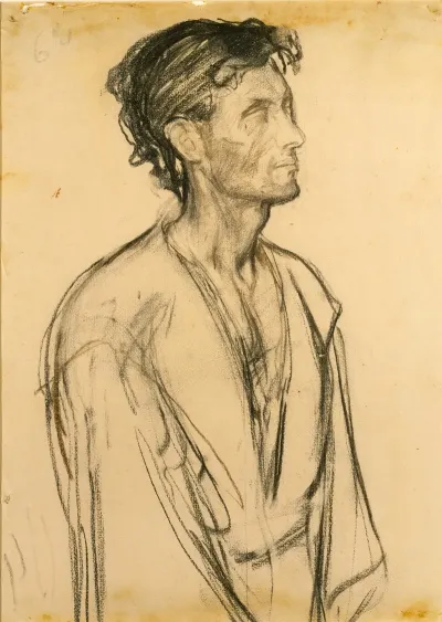 Study For Disciple Kneeling At The Tomb