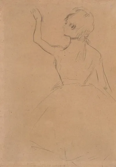 Study Of A Ballet Dancer Seen From The Back