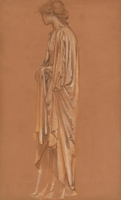 Study Of A Draped Female Figure For The Sleep Of Arthur In Avalon