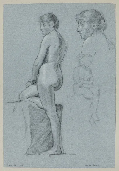 Study Of A Female Nude Sitting Female Nude Study Of A Head