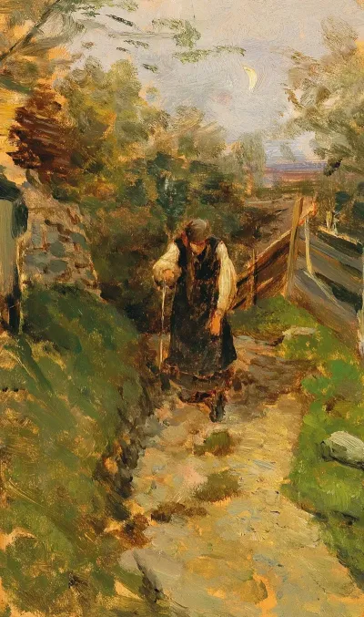 Study Of A Peasant Woman Returning Home