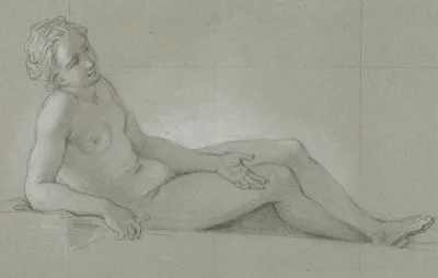 Study Of A Reclining Female Nude