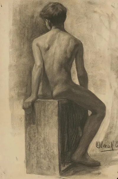 Study Of A Seated Boy 3