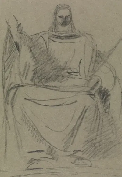 Study Of A Seated Male Figure 2