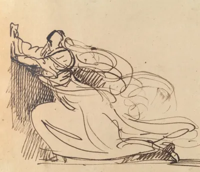 Study Of A Woman Pleading On Her Knees