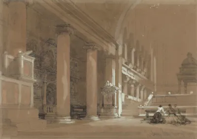 Study Of The Interior Of The Church Of San Lorenzo Rome