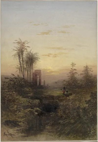 Sunset In An Oriental Landscape