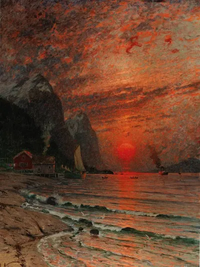 Sunset Over The Fjord