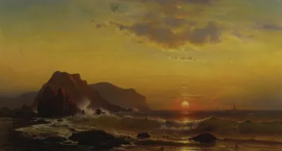 Sunset Over The Waves