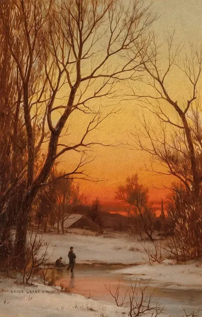 Sunset Woods And Pond