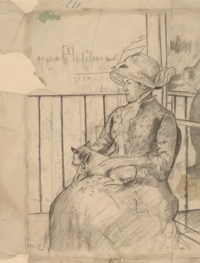 Susan On A Balcony Holding A Dog Recto