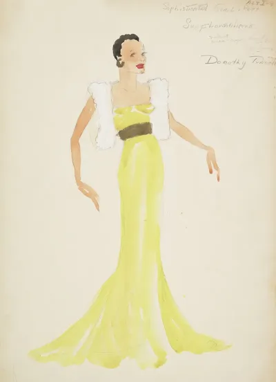 Swing It Sophisticated Girl Yellow Gown With Black Belt And White Shrug