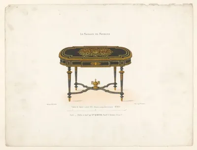 Table De Salon Louis XVI Bronze Et Marqueterie De Cuivre