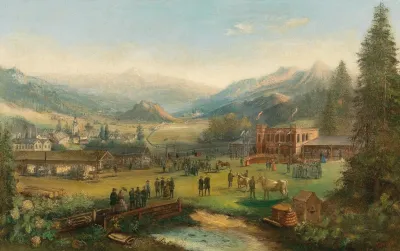 Tal Mit Fabrik Und Festgebaude