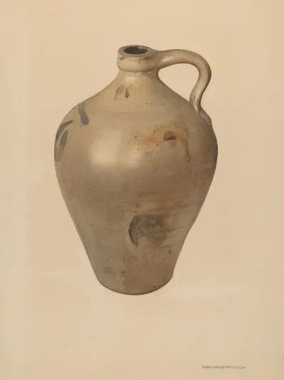 Tan Stoneware Jug