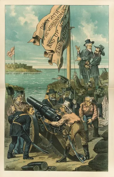 The Allies Under The New Flag The Republicans And The Monopolists Train Their Guns On The Workingmen