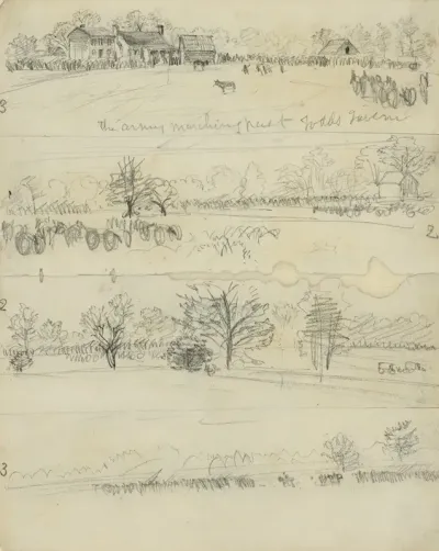 The Army Marching Past Todds Tavern