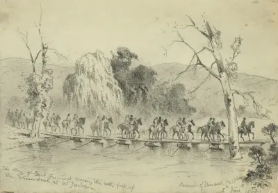 The Army Of General Fremont Crossing The North Fork Of The Shenandoah At Mt Jackson Pursuit Of Stonewall Jackson