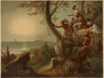The Arrival Of Hendrick Hudson In The Bay Of New York September 12 1609