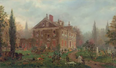 The Attack On Chews House During The Battle Of Germantown 1777