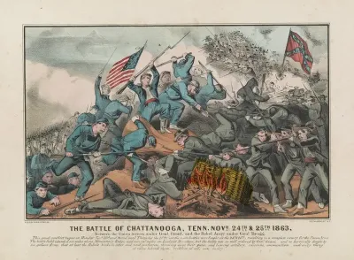 The Battle Of Chattanooga Tenn Novr 24th 25th 1863 Between The Union Forces Under Genl Grant And The Rebel Army Under General Bragg