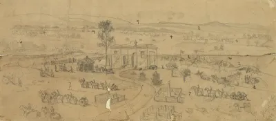 The Battle Of Gettysburg The Gateway Of The Cemetery The Center Of The Union Position First And Eleventh Corps