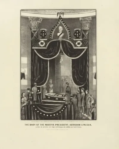 The Body Of The Martyr President Abraham Lincoln Lying In State At The City Hall N Y April 24th 25th 1865