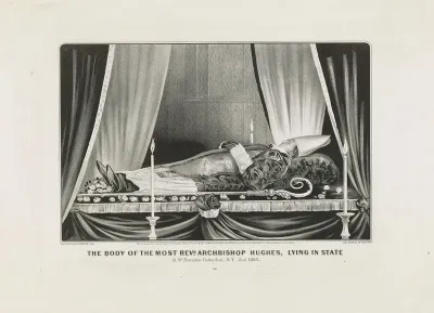 The Body Of The Most Reverend Archbishop Hughes Lying In State At St Patricks Cathedral N Y Jan 1864