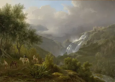 The Cascades At Tivoli With A Storm Approaching