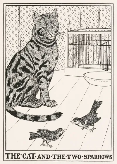 The Cat And The Two Sparrows