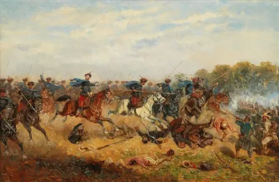 The Charge Of The Trani Uhlans In The Battle Of Custoza