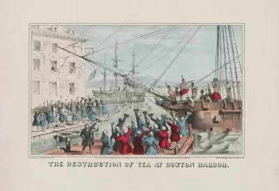 The Destruction Of Tea At Boston Harbor