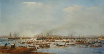 The Entrance Of The Russian Fleet Into Toulon Harbour