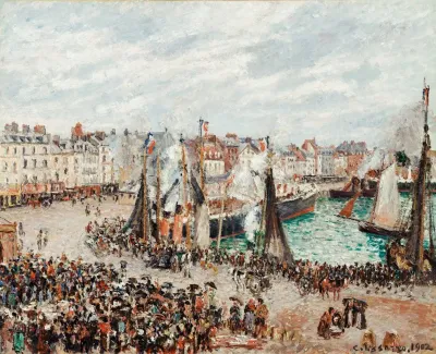 The Fish Market Dieppe Grey Weather Morning