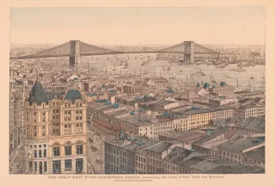 The Great East River Suspension Bridge Connecting The Cities Of New York And Brooklyn 2