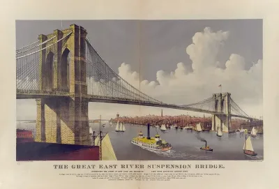 The Great East River Suspension Bridge Connecting The Cities Of New York And Brooklyn View From Brooklyn Looking West 2