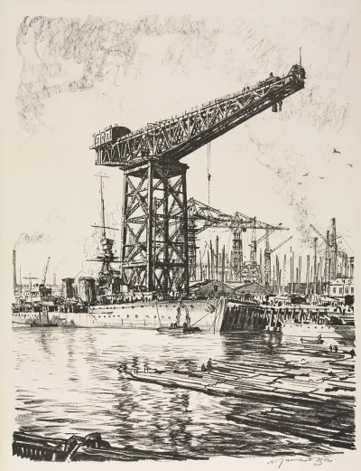 The Great War Britains Efforts And Ideals Building Ships A Fitting Out Basin