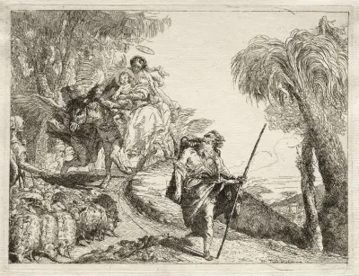 The Holy Family And The Flock Of Sheep