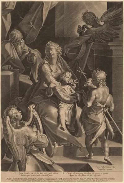 The Holy Family And Two Angels 2
