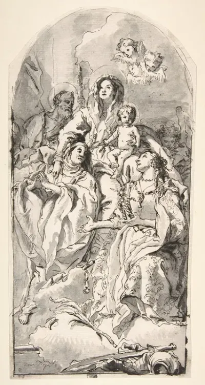 The Holy Family With Two Female Saints