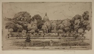 The Jardin Du Luxembourg In Paris With A View Of The Dome Of The Pantheon
