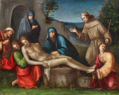 The Lamentation Of Christ With Angels