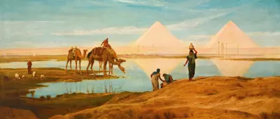 The Light Of The Rising Sun Upon The Pyramids Of Ghizeh