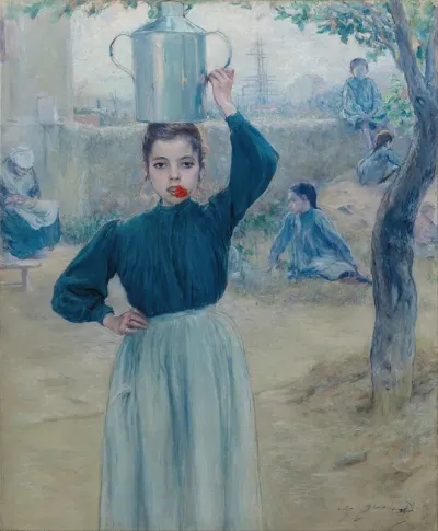 The Little Village Girl With Red Carnation