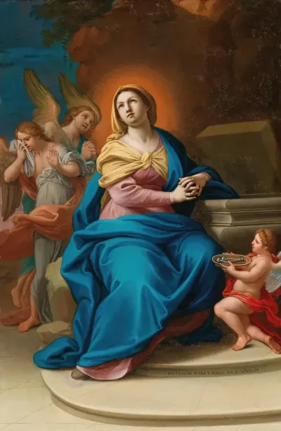 The Madonna With Angels And Three Nails Of The Cross